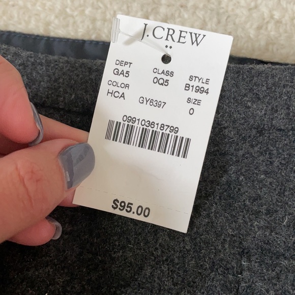 NWT JCREW WOOL GREY PENCIL SKIRT. SIZE 0. Smoke free home. - Picture 4 of 5
